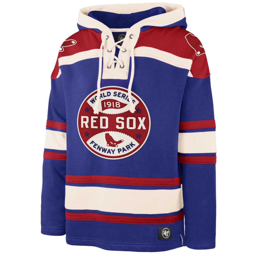 Men's Boston Red Sox '47 Royal 1918 World Series Lacer Pullover Hoodie