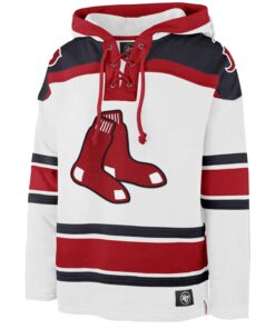 Men's Boston Red Sox '47 White  Lacer Pullover Hoodie