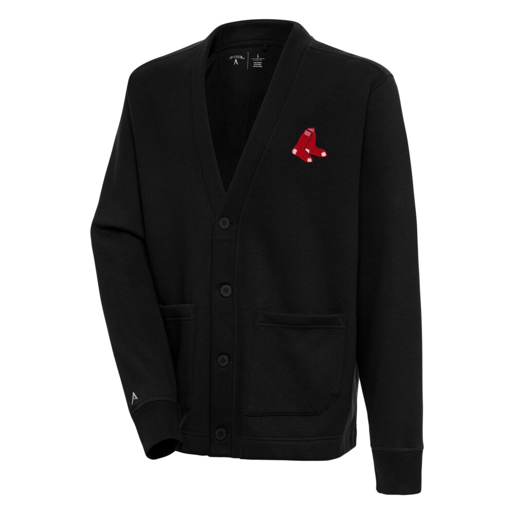 Men's Boston Red Sox  Antigua Black Button-Up Cardigan