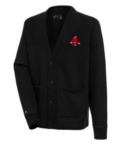 Men's Boston Red Sox  Antigua Black Button-Up Cardigan