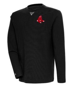 Men's Boston Red Sox  Antigua Black Flier Bunker Pullover Sweatshirt