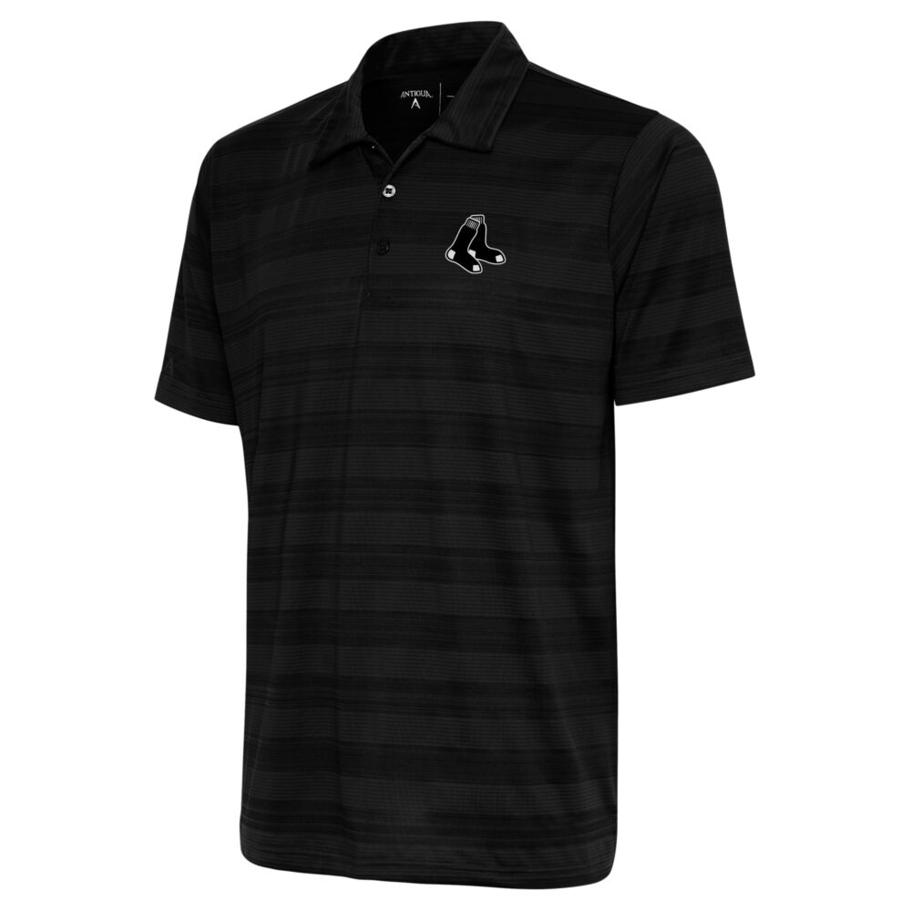 Men's Boston Red Sox Antigua Black Metallic Compass Polo