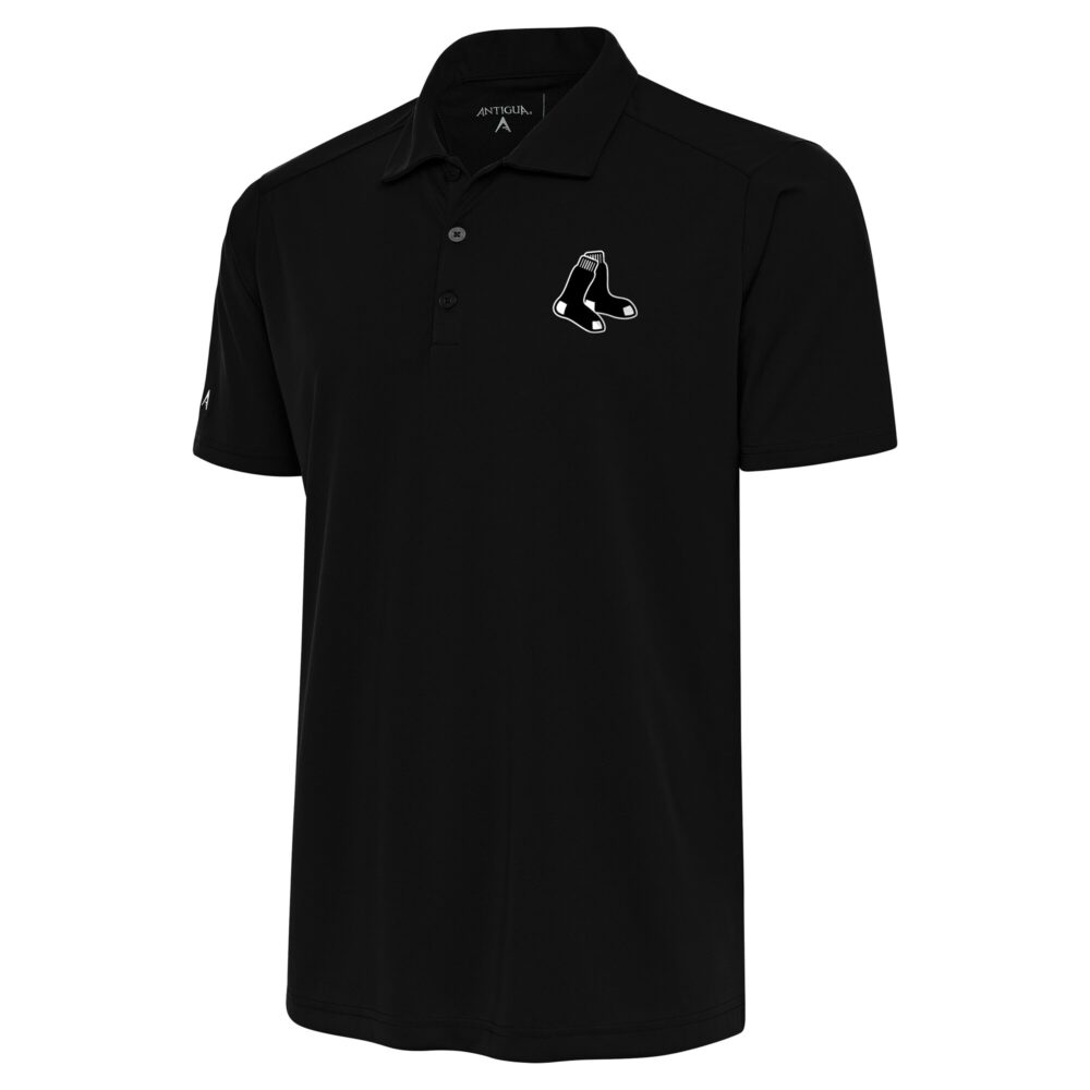 Men's Boston Red Sox Antigua Black Metallic Tribute Polo