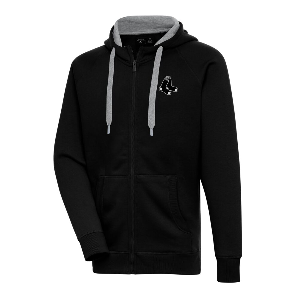 Men's Boston Red Sox Antigua Black Metallic Victory Full-Zip Hoodie
