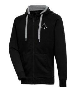 Men's Boston Red Sox Antigua Black Metallic Victory Full-Zip Hoodie