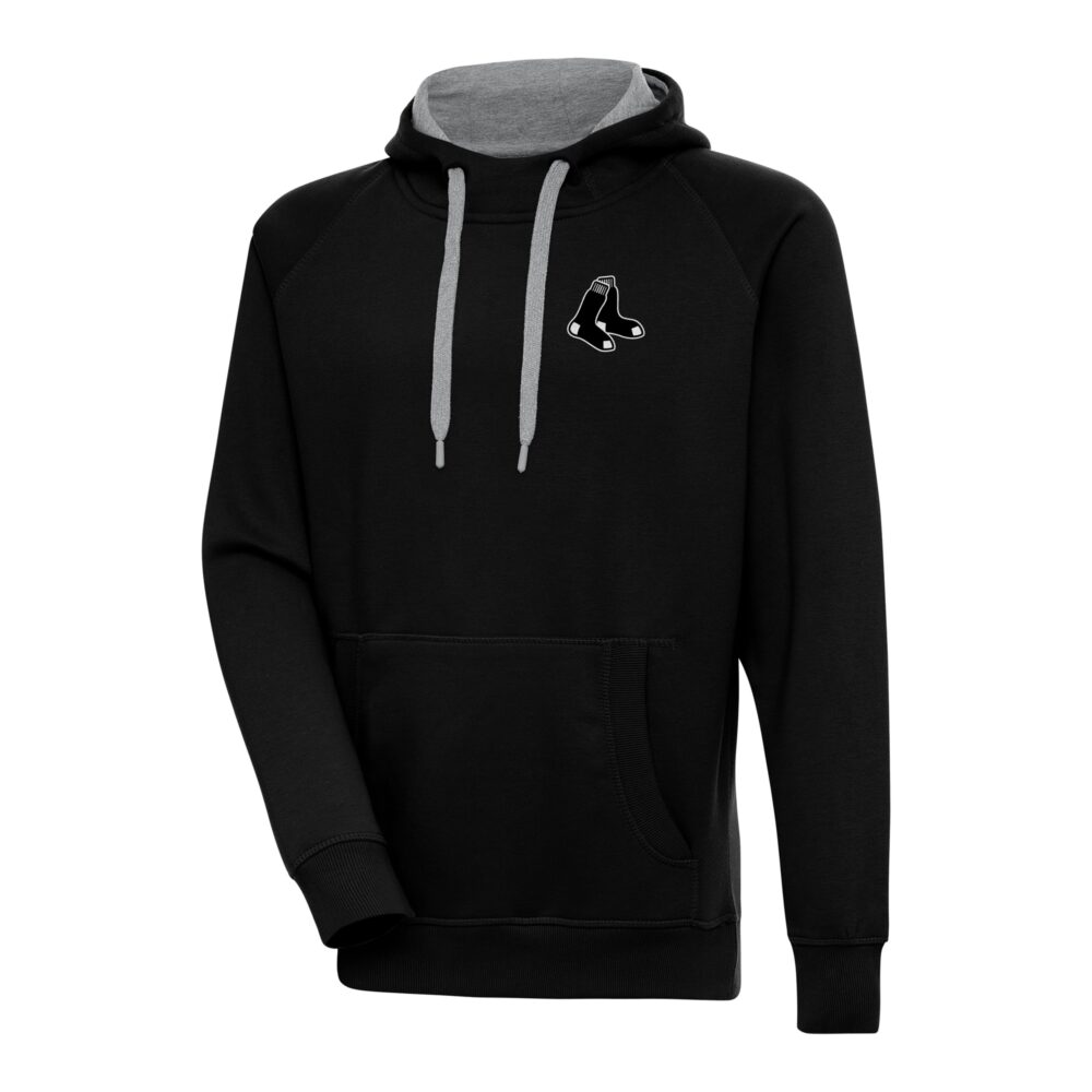 Men's Boston Red Sox Antigua Black Metallic Victory Pullover Hoodie