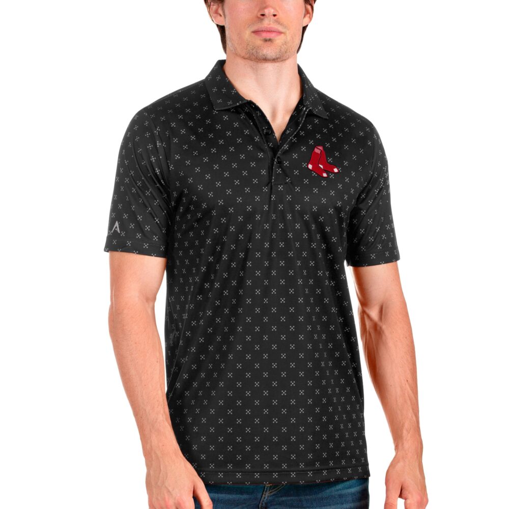 Men's Boston Red Sox Antigua Black Spark Polo