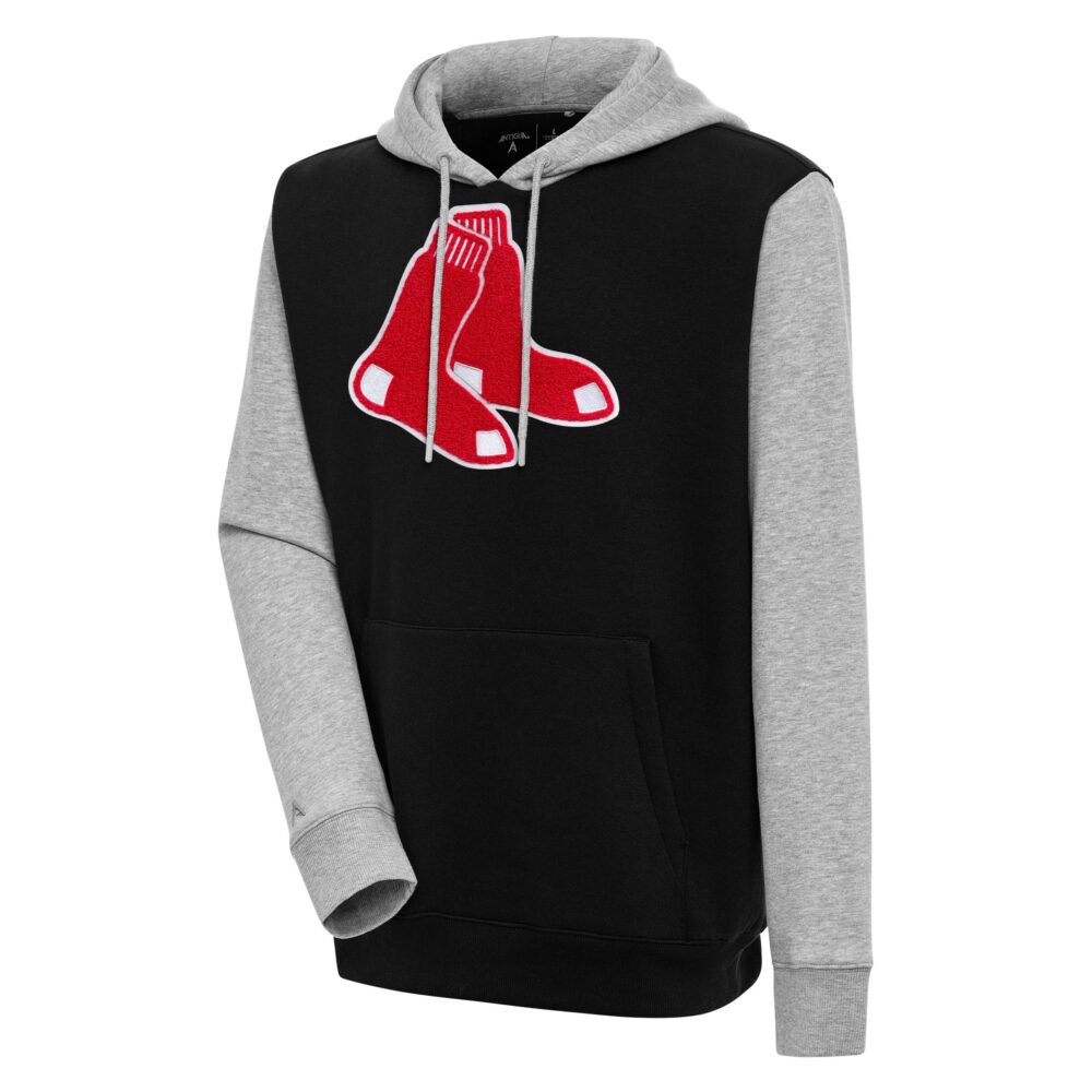 Men's Boston Red Sox  Antigua Black Victory CB Chenille Pullover Hoodie