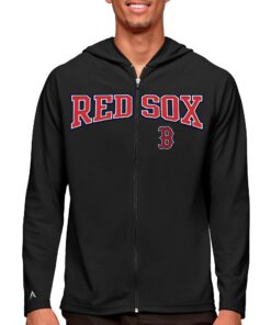 Men's Boston Red Sox Antigua Black Wordmark Legacy Full-Zip Hoodie