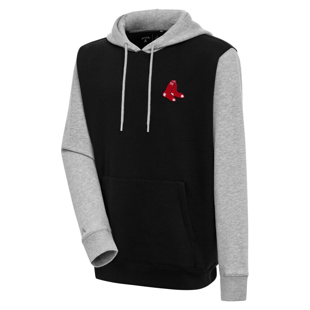 Men's Boston Red Sox  Antigua Black/Heather Gray Victory Pullover Hoodie