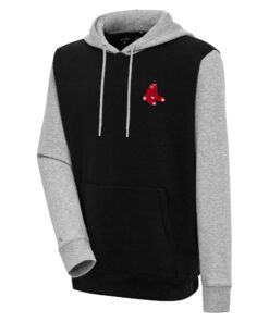 Men's Boston Red Sox  Antigua Black/Heather Gray Victory Pullover Hoodie
