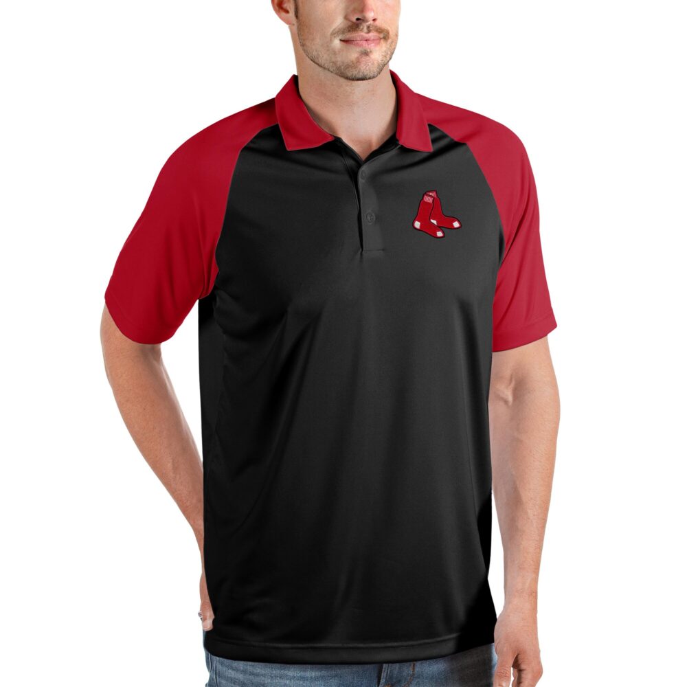Men's Boston Red Sox Antigua Black/Red Nova Polo