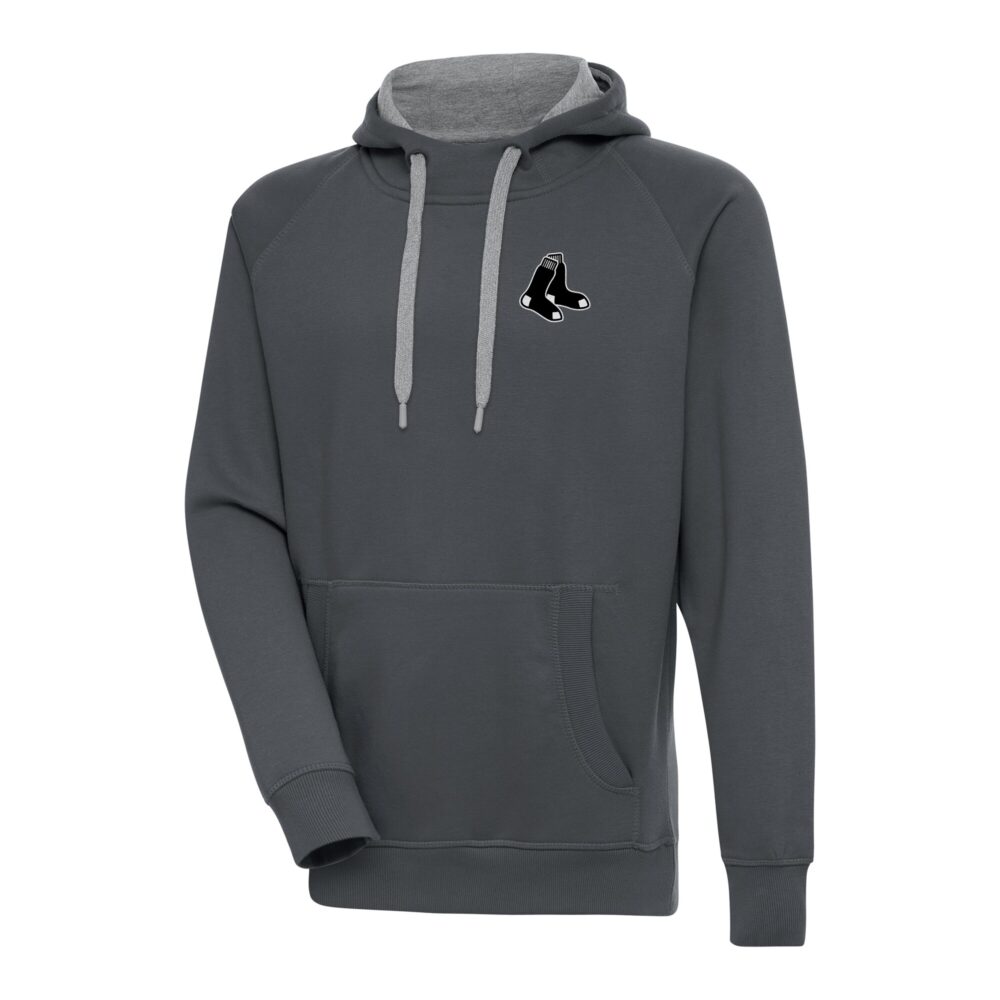 Men's Boston Red Sox Antigua Charcoal Metallic Victory Pullover Hoodie