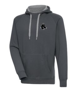 Men's Boston Red Sox Antigua Charcoal Metallic Victory Pullover Hoodie