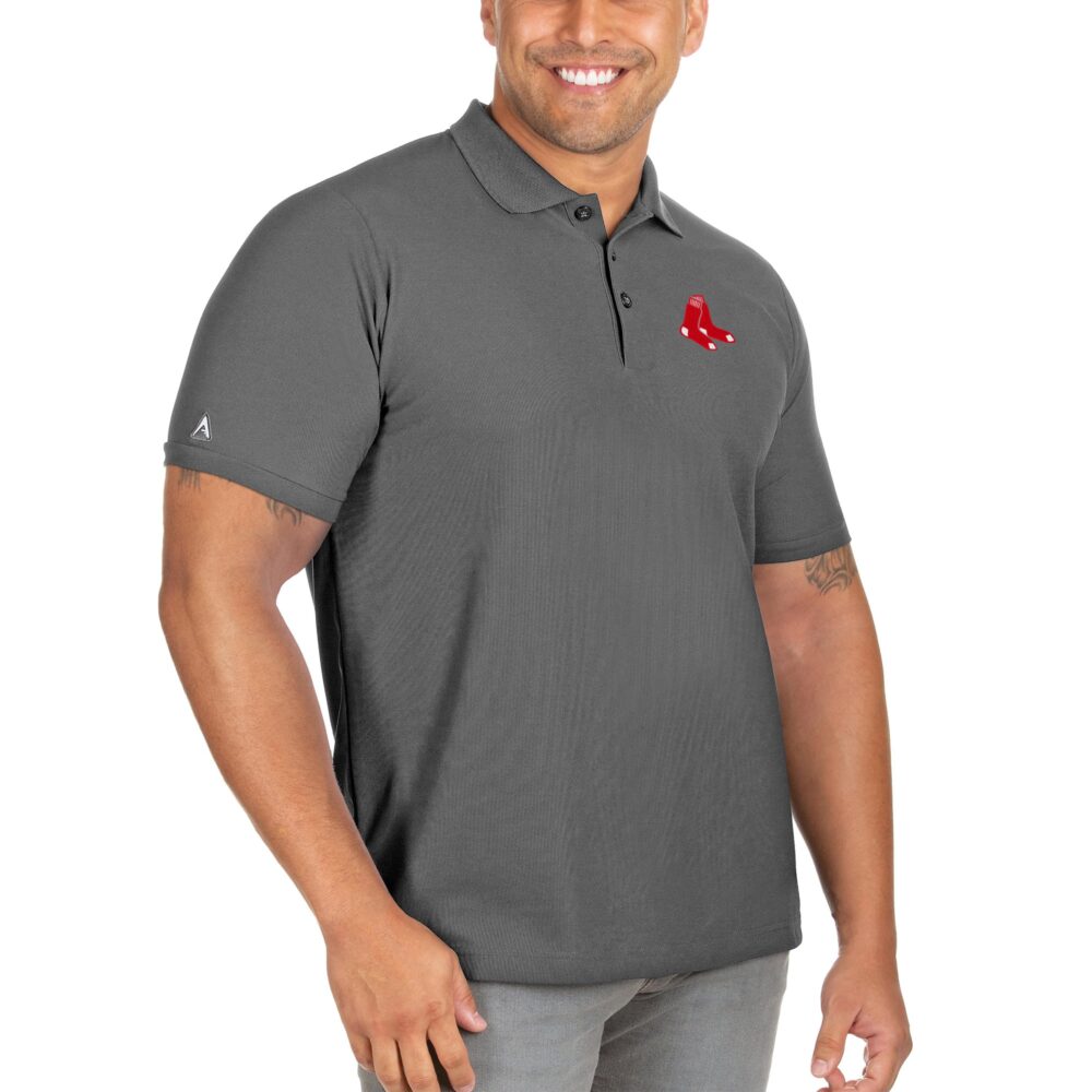 Men's Boston Red Sox Antigua Gray Big & Tall Legacy Pique Polo