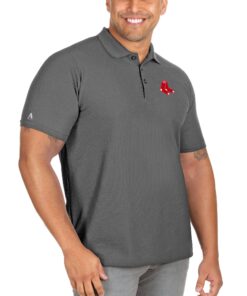 Men's Boston Red Sox Antigua Gray Big & Tall Legacy Pique Polo