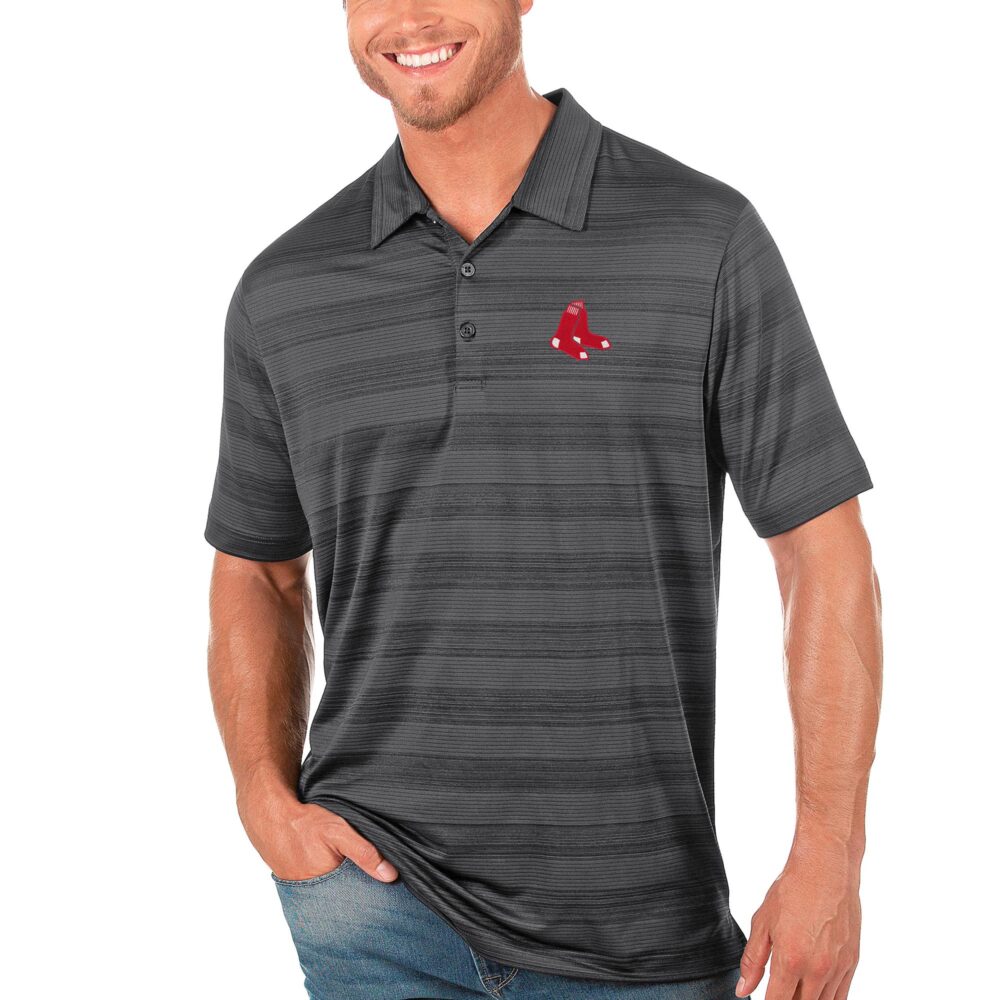 Men's Boston Red Sox Antigua Gray Compass Polo