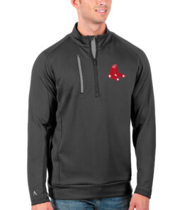Men's Boston Red Sox Antigua Gray Generation Quarter-Zip Pullover Jacket