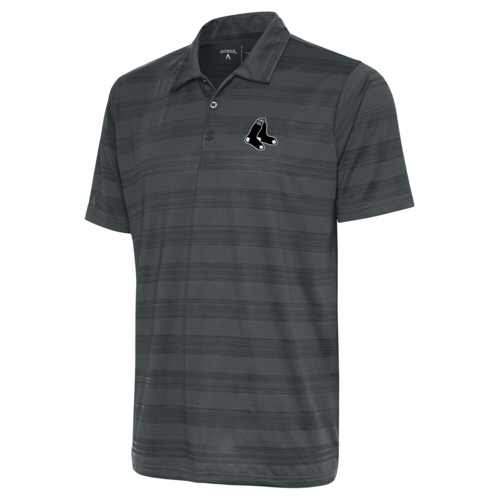 Men's Boston Red Sox Antigua Gray Metallic Compass Polo