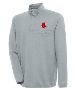 Men's Boston Red Sox  Antigua Gray Steamer Quarter-Snap Pullover Jacket