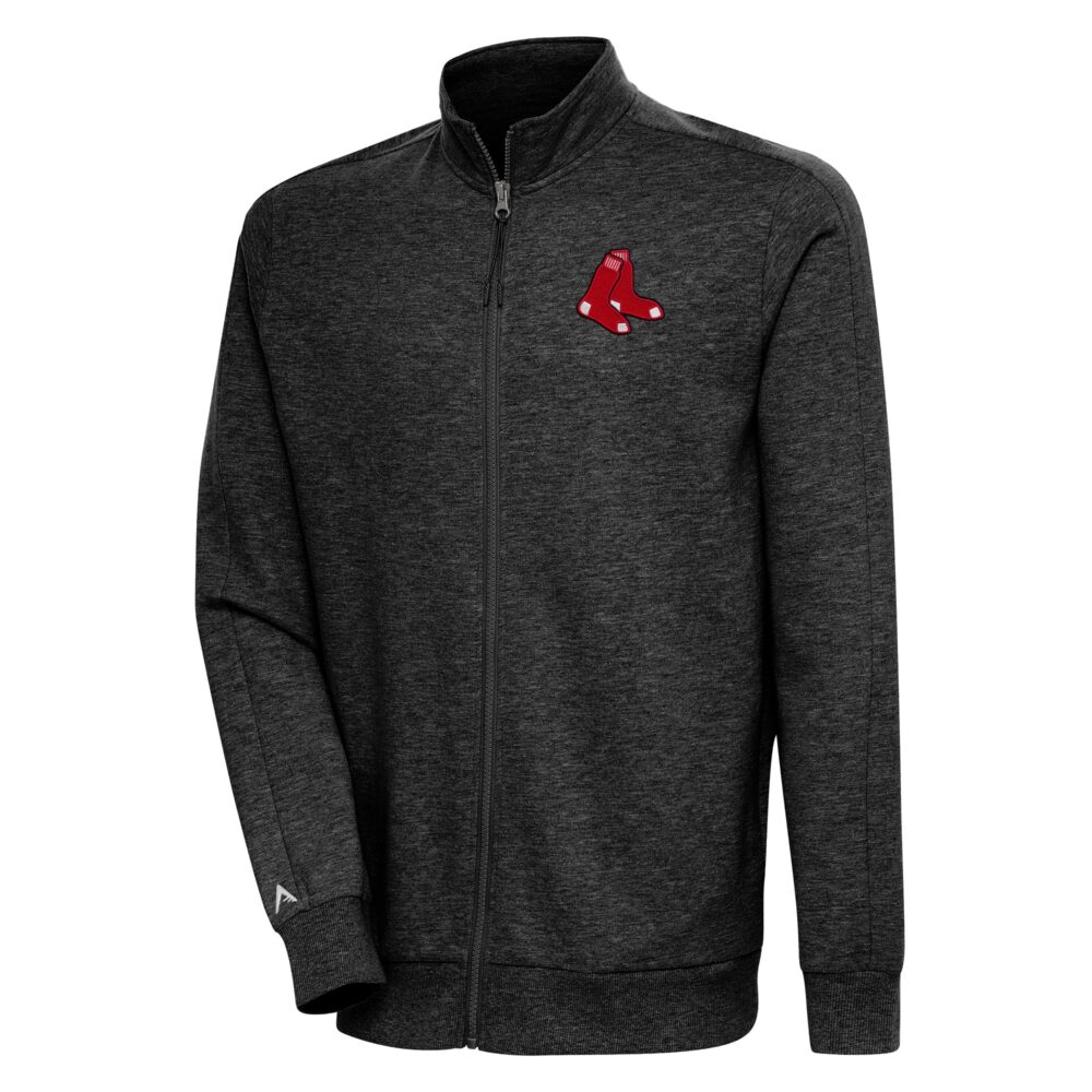 Men's Boston Red Sox Antigua Heather Black Action Full-Zip Jacket