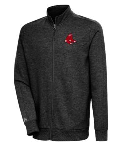 Men's Boston Red Sox Antigua Heather Black Action Full-Zip Jacket