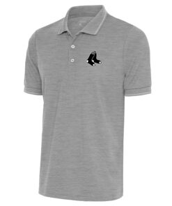 Men's Boston Red Sox Antigua Heather Gray Metallic Affluent Polo