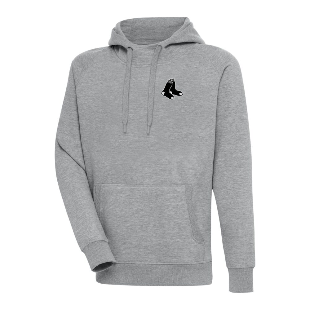 Men's Boston Red Sox Antigua Heather Gray Metallic Victory Pullover Hoodie