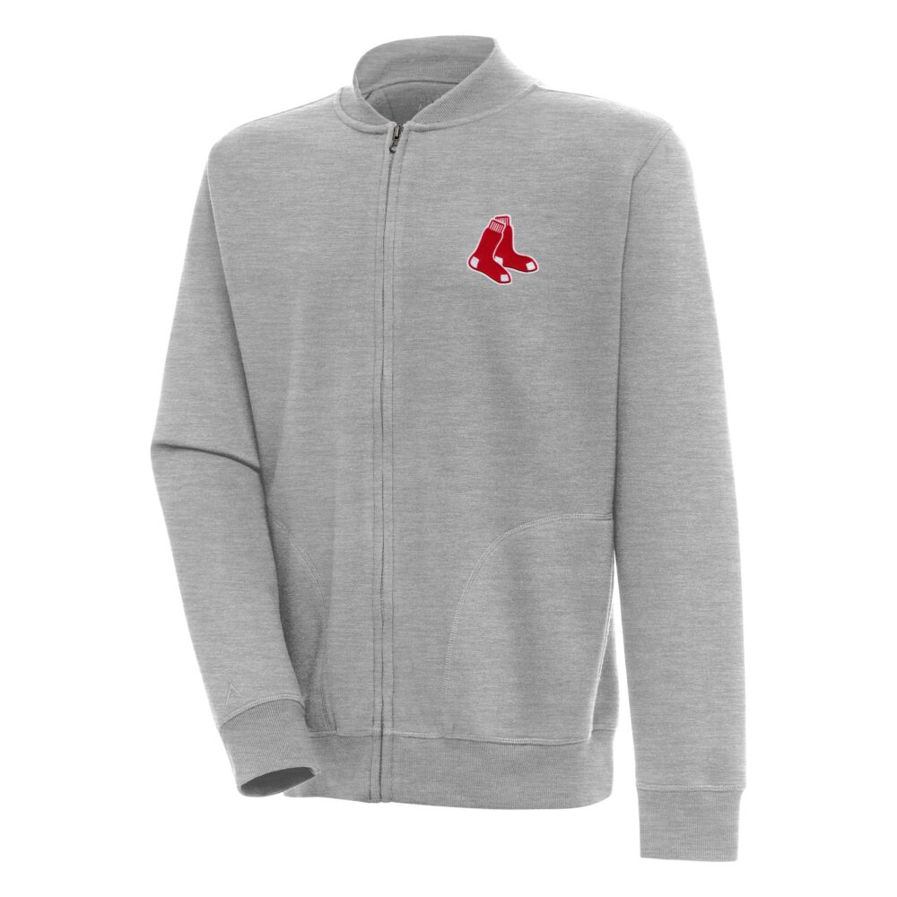 Men's Boston Red Sox  Antigua Heather Gray Victory Full-Zip Jacket
