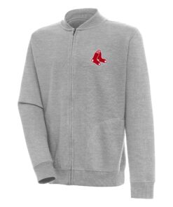 Men's Boston Red Sox  Antigua Heather Gray Victory Full-Zip Jacket