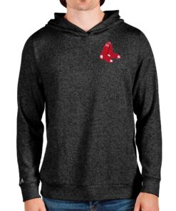 Men's Boston Red Sox Antigua Heathered Black Absolute Pullover Hoodie