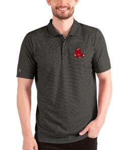 Men's Boston Red Sox Antigua Heathered Black/Silver Esteem Polo
