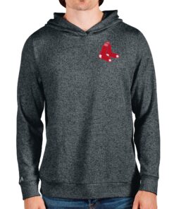 Men's Boston Red Sox Antigua Heathered Charcoal Absolute Pullover Hoodie