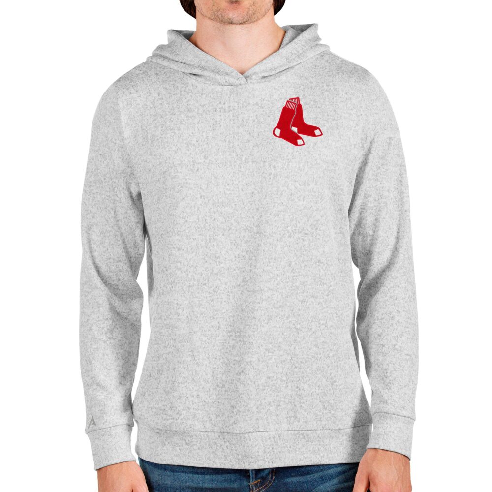 Men's Boston Red Sox Antigua Heathered Gray Absolute Pullover Hoodie
