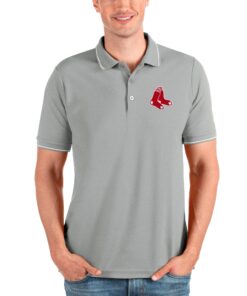Men's Boston Red Sox Antigua Heathered Gray Affluent Polo