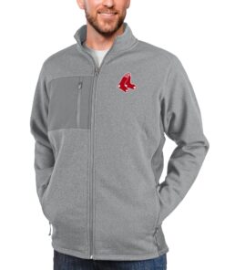 Men's Boston Red Sox Antigua Heathered Gray Course Full-Zip Jacket