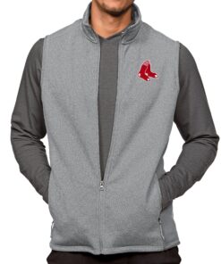 Men's Boston Red Sox Antigua Heathered Gray Course Full-Zip Vest