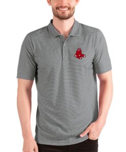 Men's Boston Red Sox Antigua Heathered Gray/White Esteem Polo