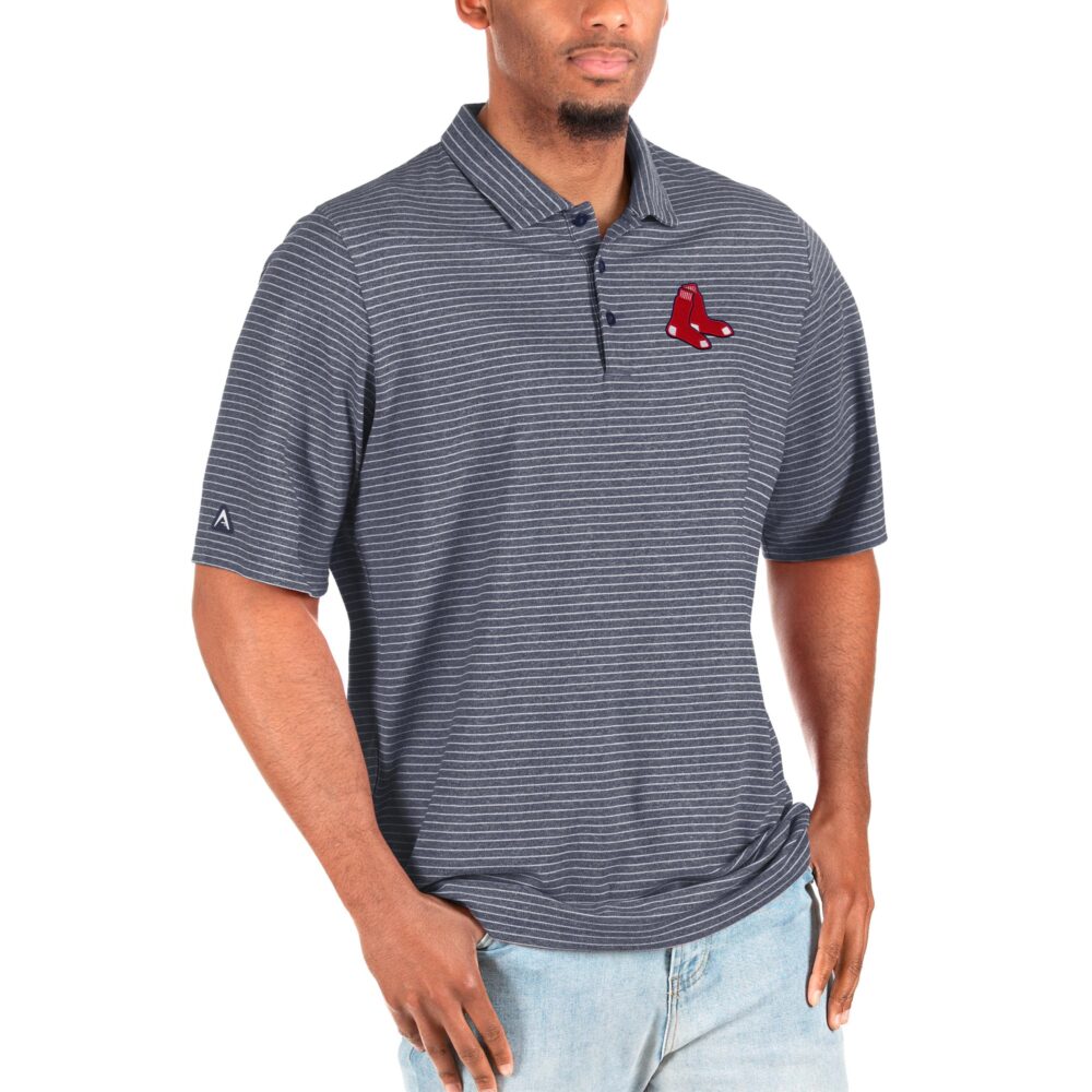 Men's Boston Red Sox Antigua Heathered Navy/White Big & Tall Esteem Polo