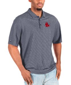 Men's Boston Red Sox Antigua Heathered Navy/White Big & Tall Esteem Polo