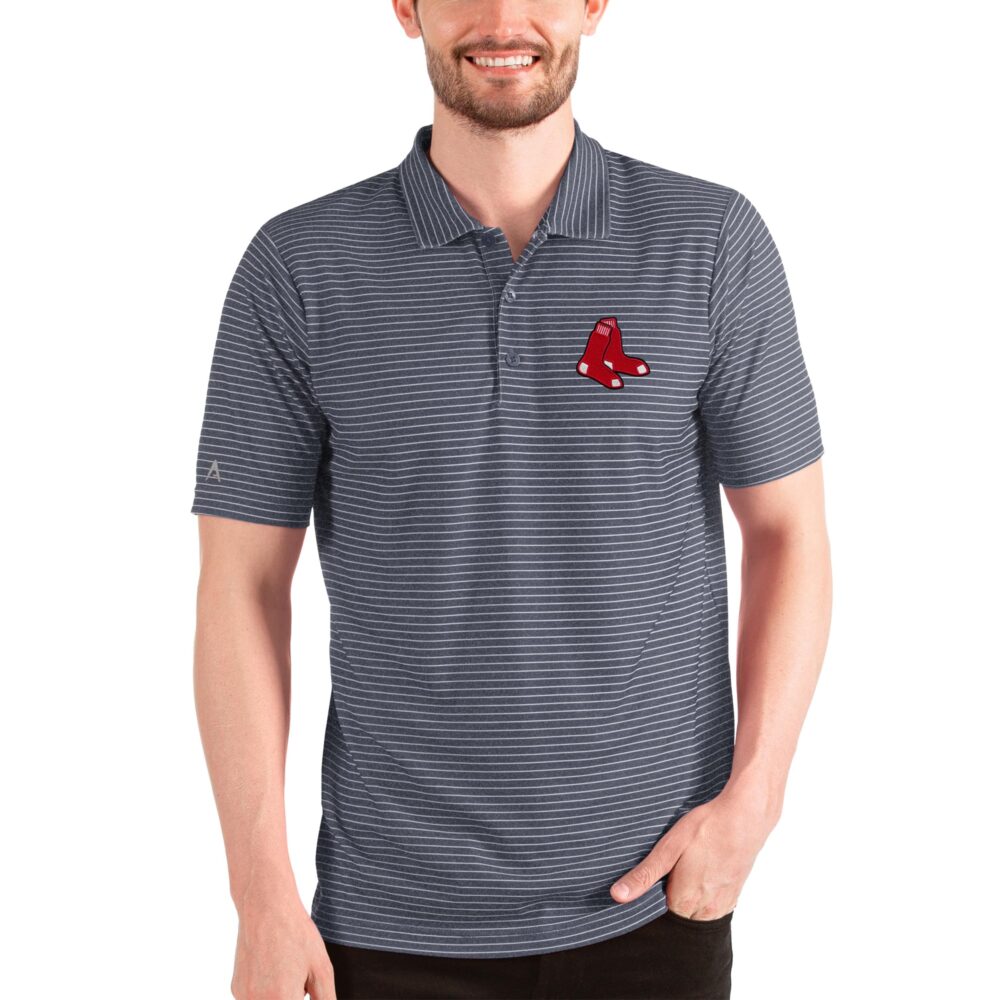Men's Boston Red Sox Antigua Heathered Navy/White Esteem Polo