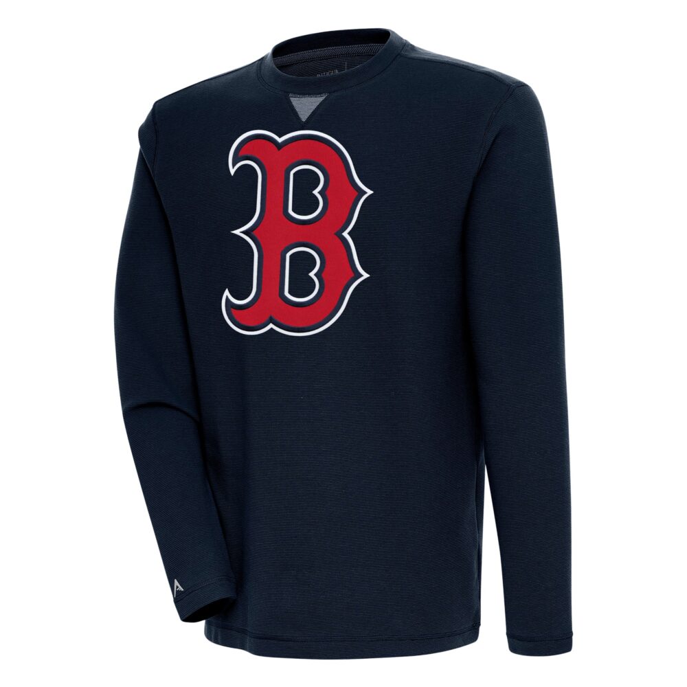 Men's Boston Red Sox  Antigua Navy Flier Bunker Pullover Sweatshirt
