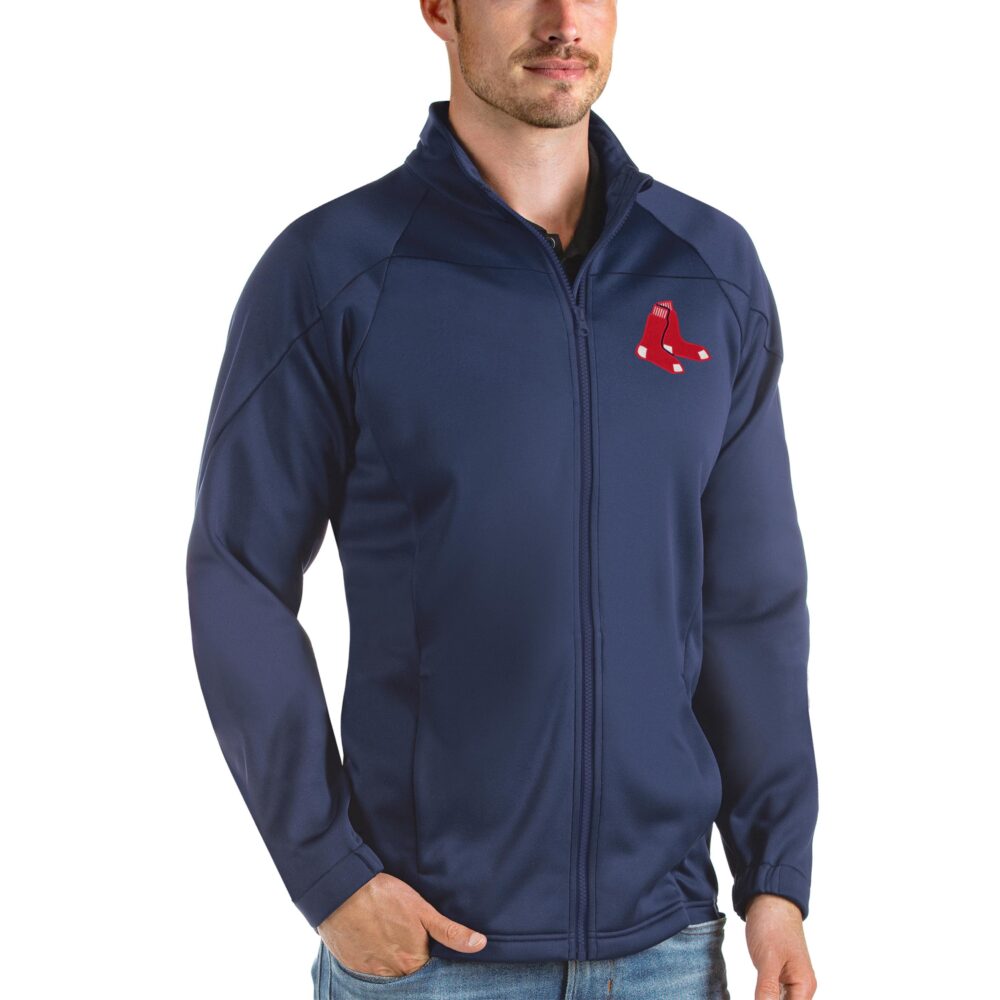 Men's Boston Red Sox Antigua Navy Links Full-Zip Golf Jacket