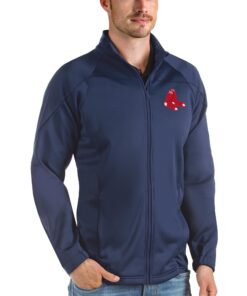 Men's Boston Red Sox Antigua Navy Links Full-Zip Golf Jacket