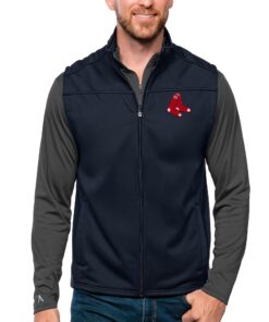 Men's Boston Red Sox Antigua Navy Links Full-Zip Golf Vest