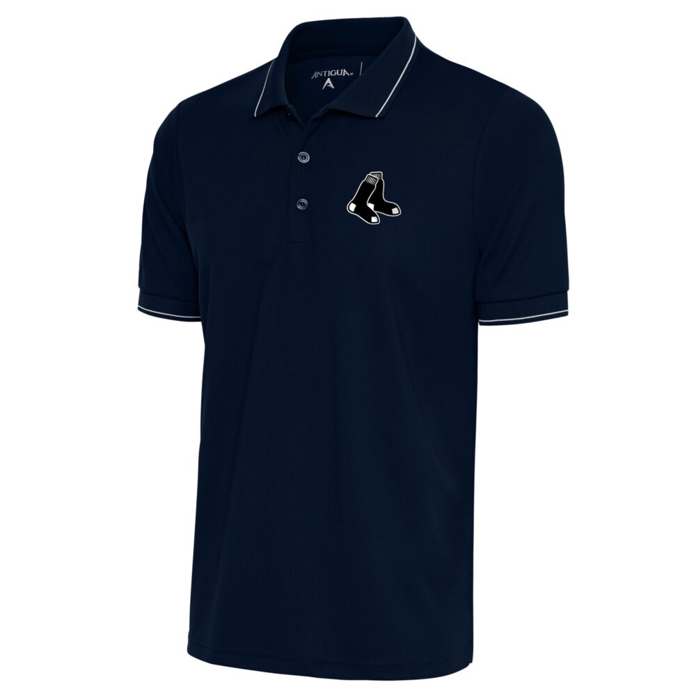 Men's Boston Red Sox Antigua Navy Metallic Affluent Polo