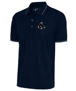 Men's Boston Red Sox Antigua Navy Metallic Big & Tall Affluent Polo