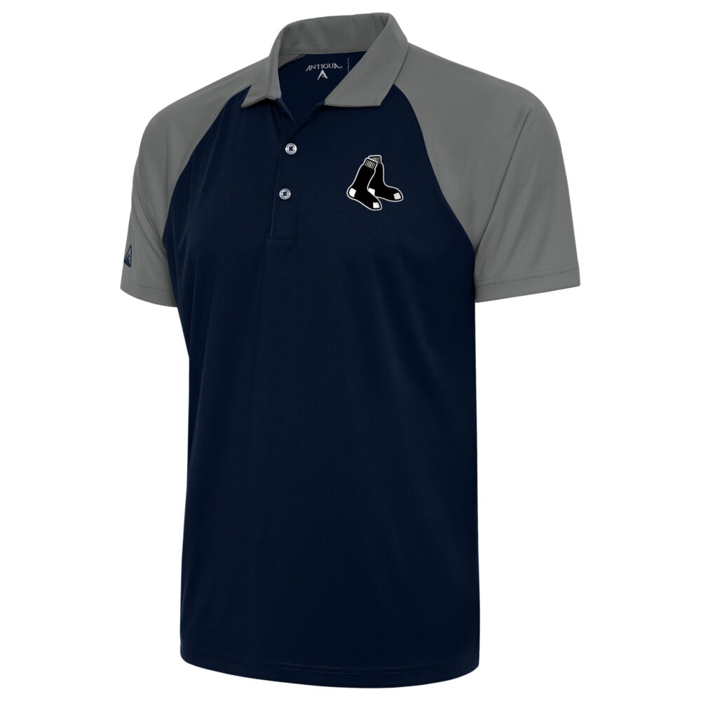Men's Boston Red Sox Antigua Navy Metallic Nova Polo