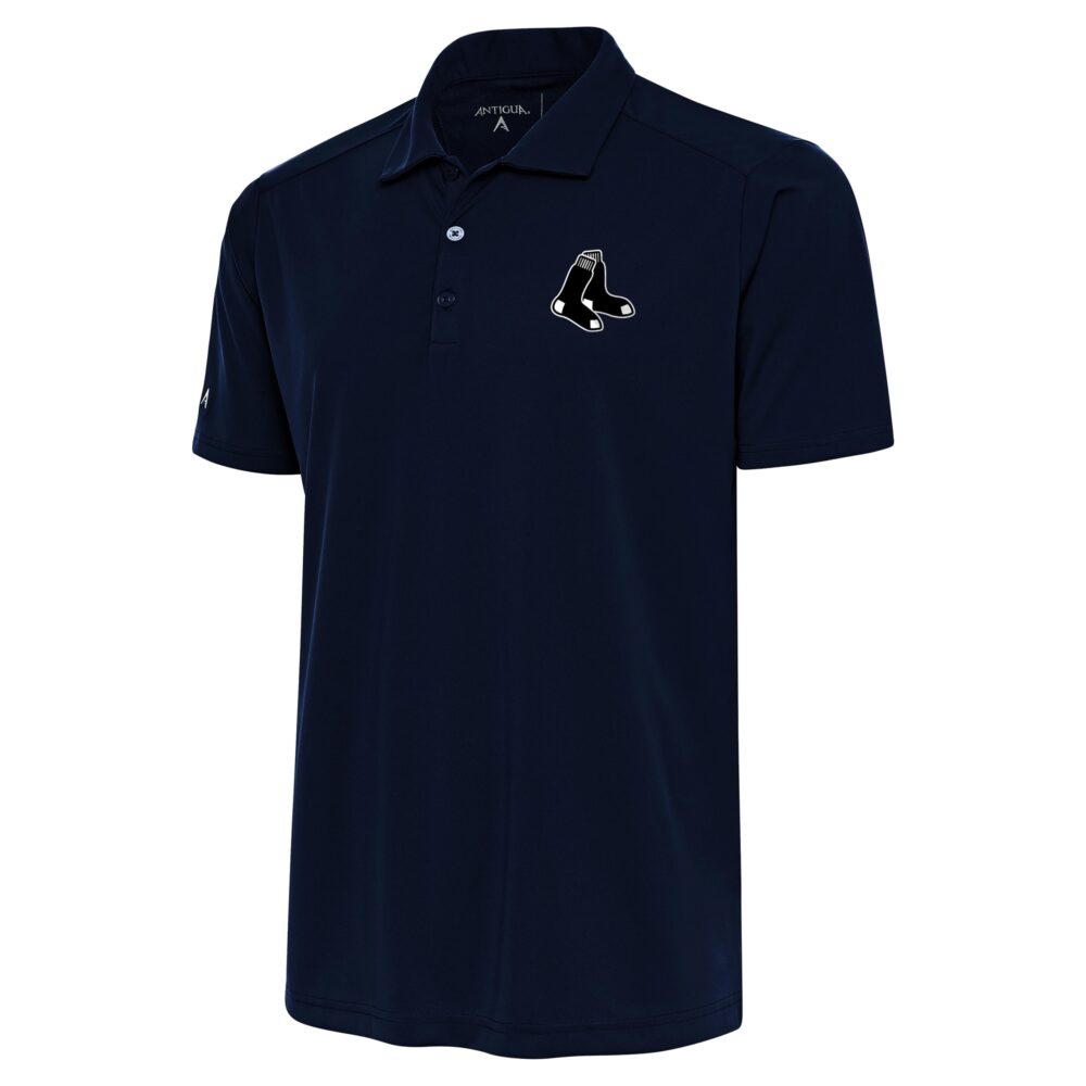 Men's Boston Red Sox Antigua Navy Metallic Tribute Polo