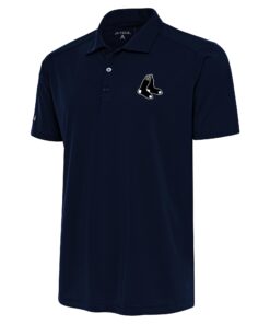 Men's Boston Red Sox Antigua Navy Metallic Tribute Polo